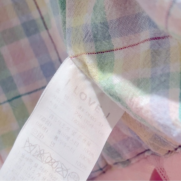 I Love J Pastel Plaid Furry Vest Size 2 XL - Picture 5 of 6